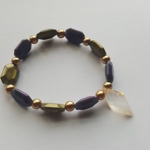 💎Diamond Crystal/💜Purple,💚Green, & Golden Bracelet